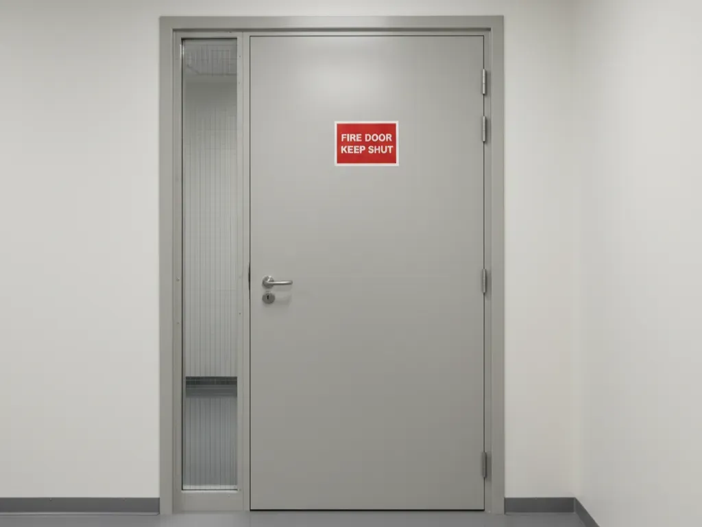 Usa antifoc montata in cladire comerciala sau industriala, solutie pentru siguranta si protectie la incendiu