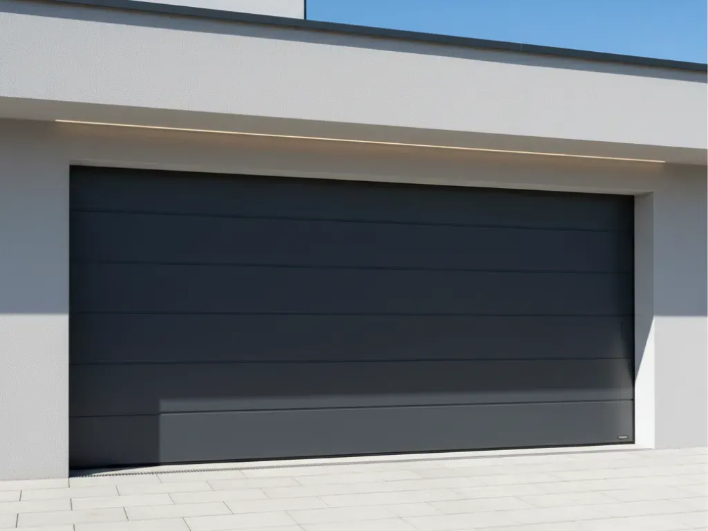 Usa de garaj montata la casa rezidentiala din Timisoara, solutie sigura si functionala pentru acces auto