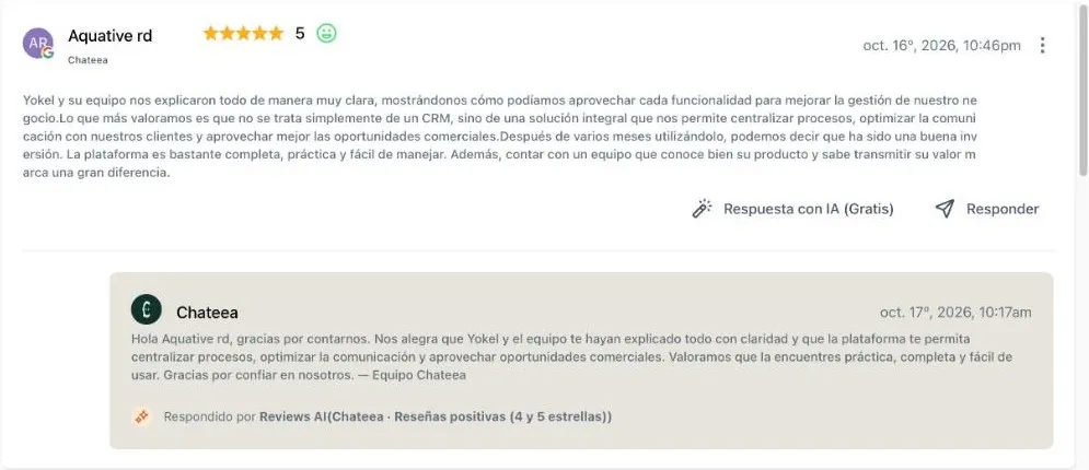 La reseña y la respuesta