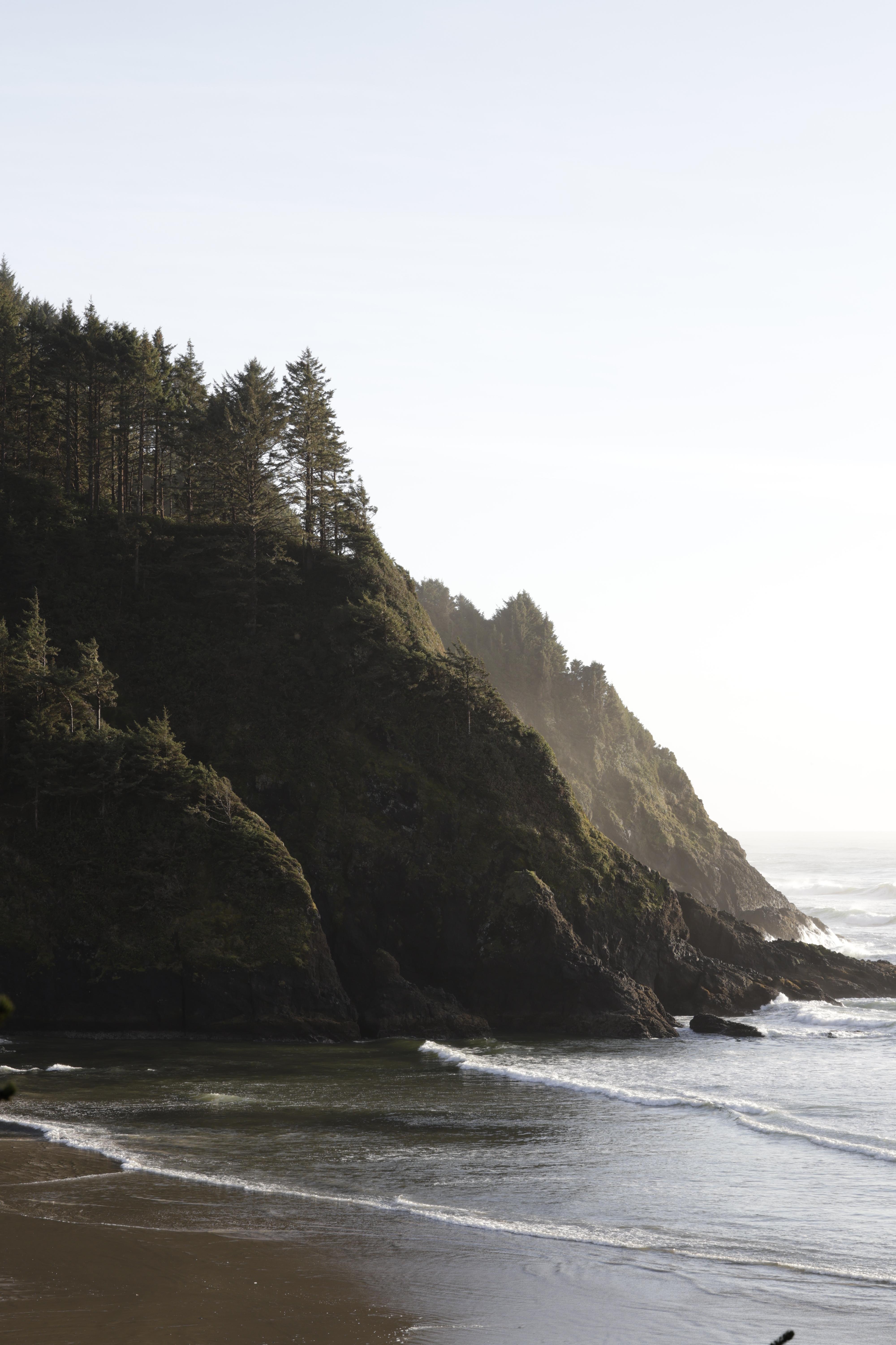 Moody mountain landscape at sunrise