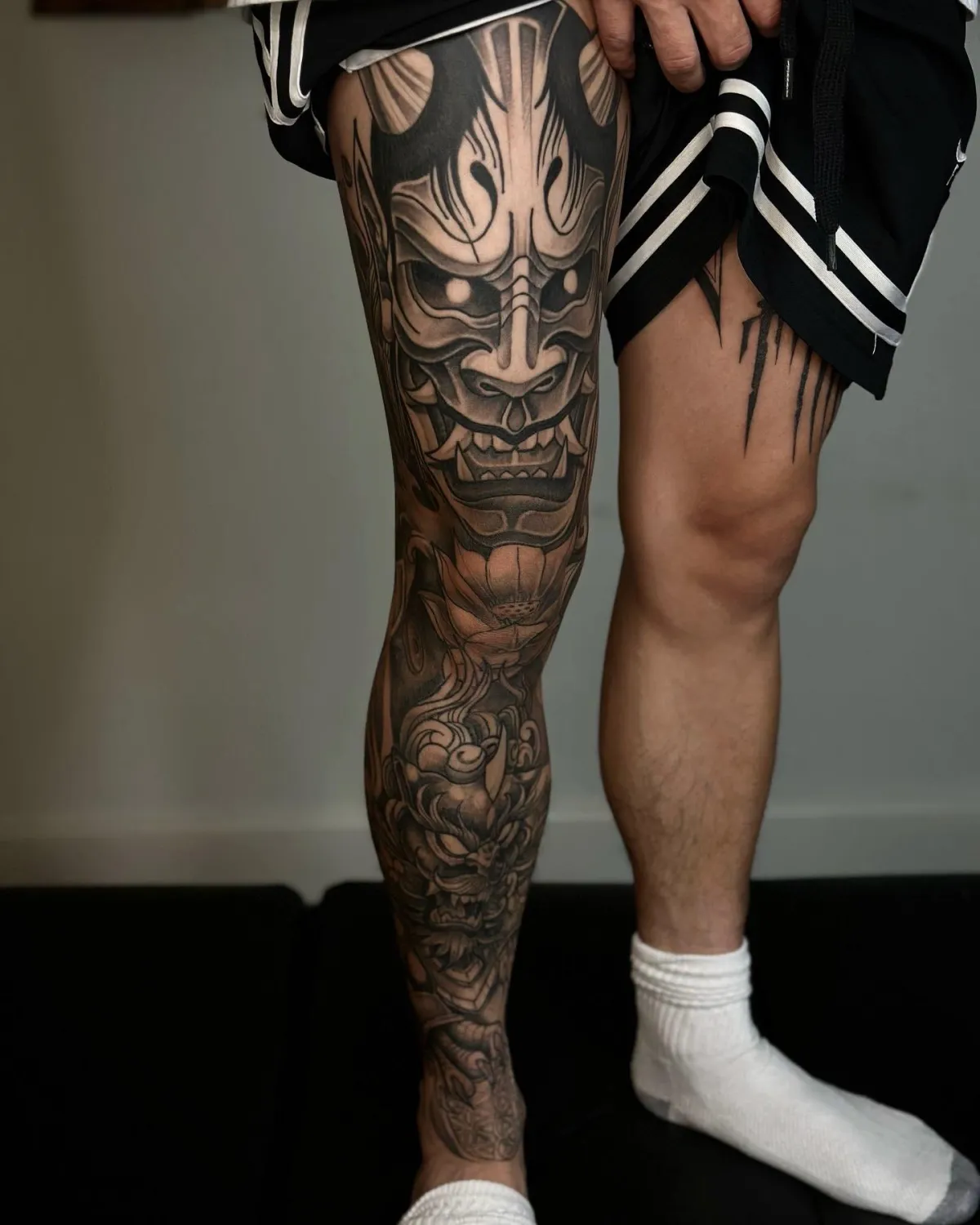 Japanese Hannya Mask Face Tattoo Zeus God of Thunder Tattoo By Isaac B Truevizual Tattoo
