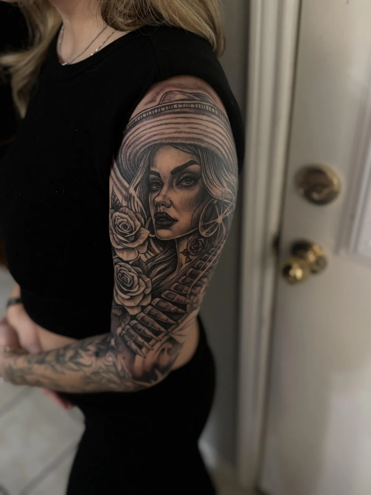 Girl Roses Tattoo By Isaac B Truevizual Tattoo