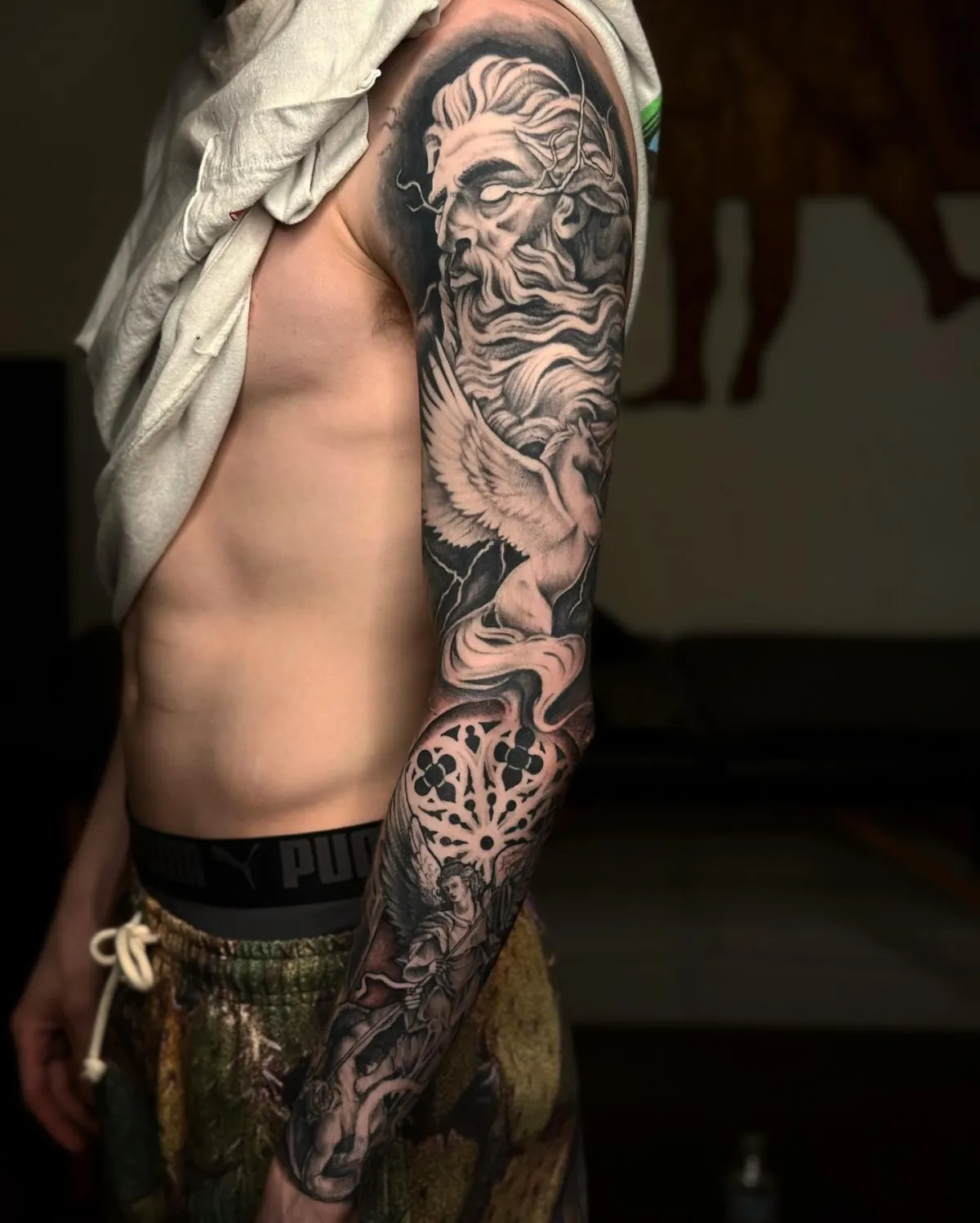 Zeus God of Thunder Tattoo By Isaac B Truevizual Tattoo