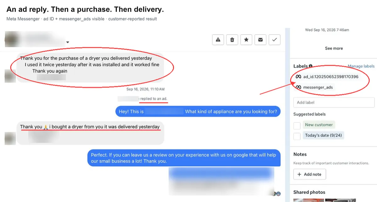 Featured verified revenue proof milestone from appliance store owner