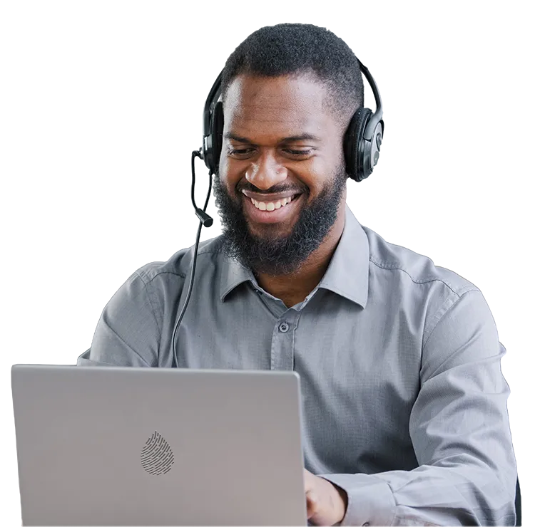 agent typing on computer
