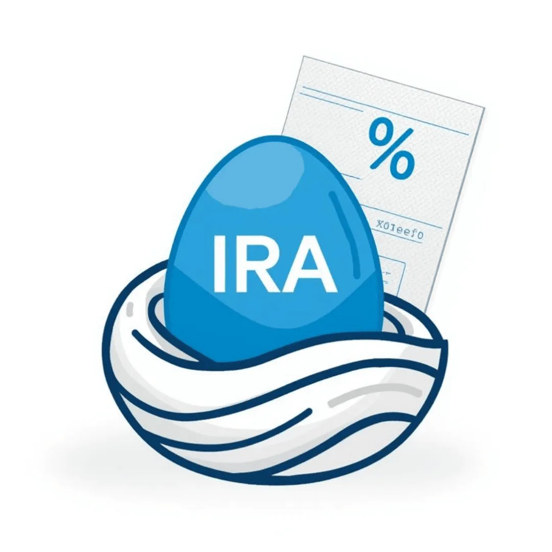 Illustration of an IRA nest egg representing retirement savings that will eventually be taxed.
