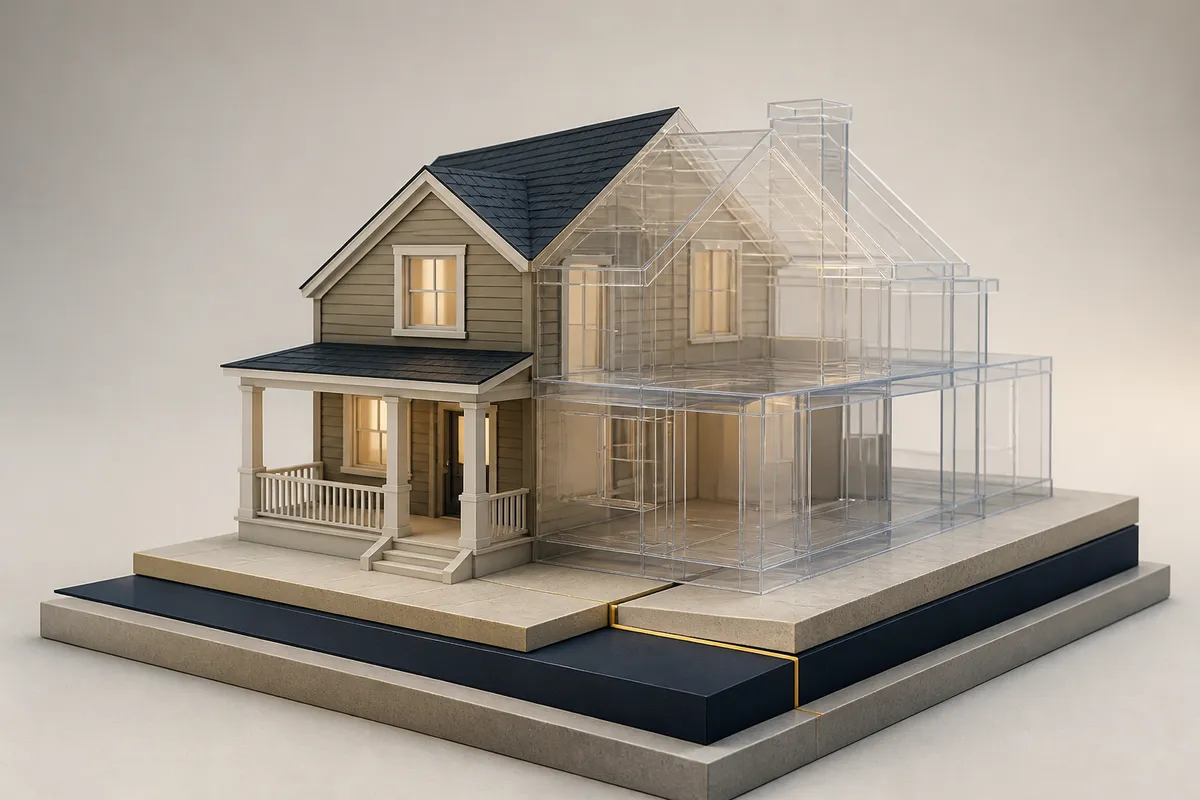 Editorial restrained 3d illustrating Bought a Florida Home With Cash? Delayed Financing Explained.