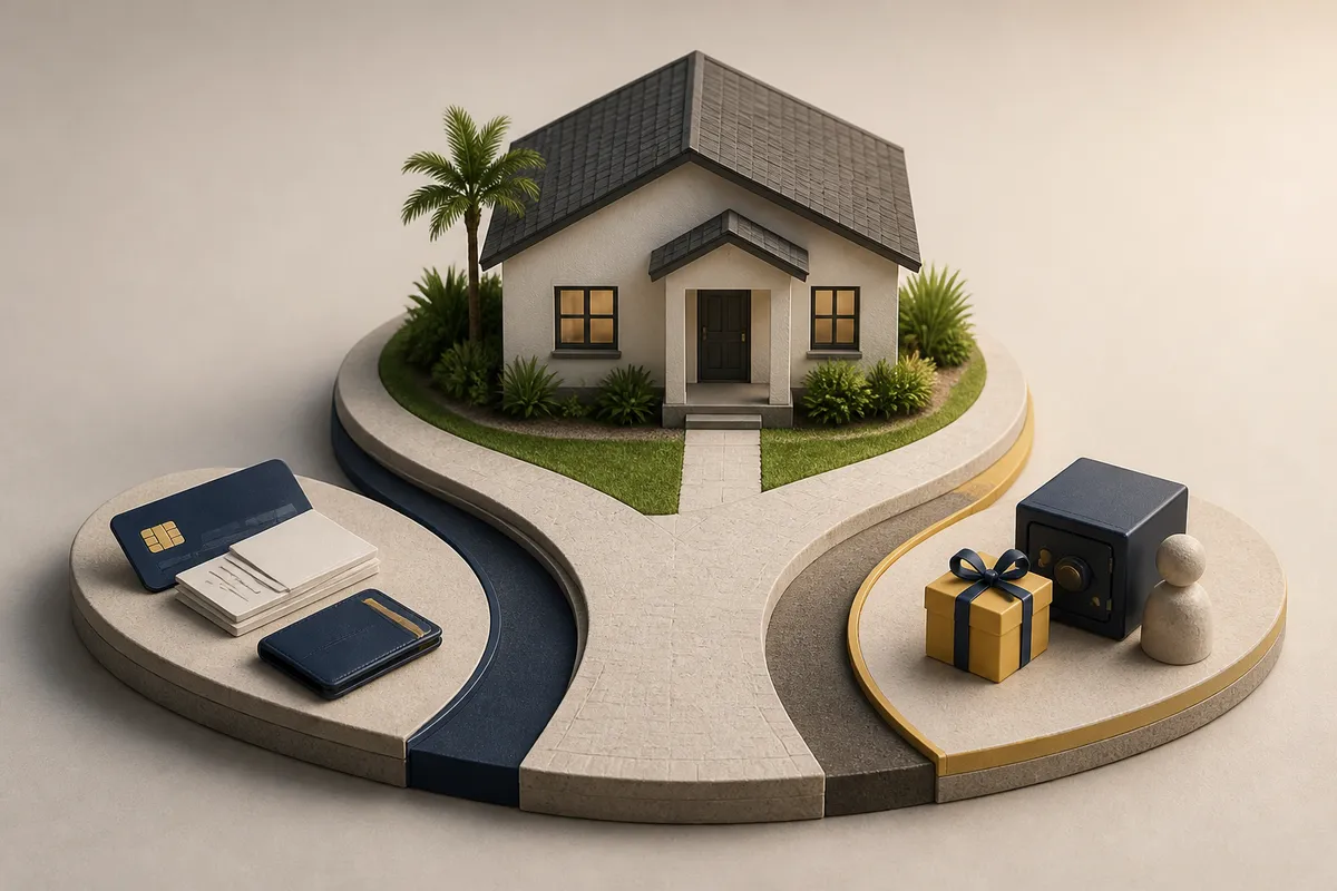 Editorial restrained 3d illustrating Can You Use Borrowed Money for a Florida Mortgage.