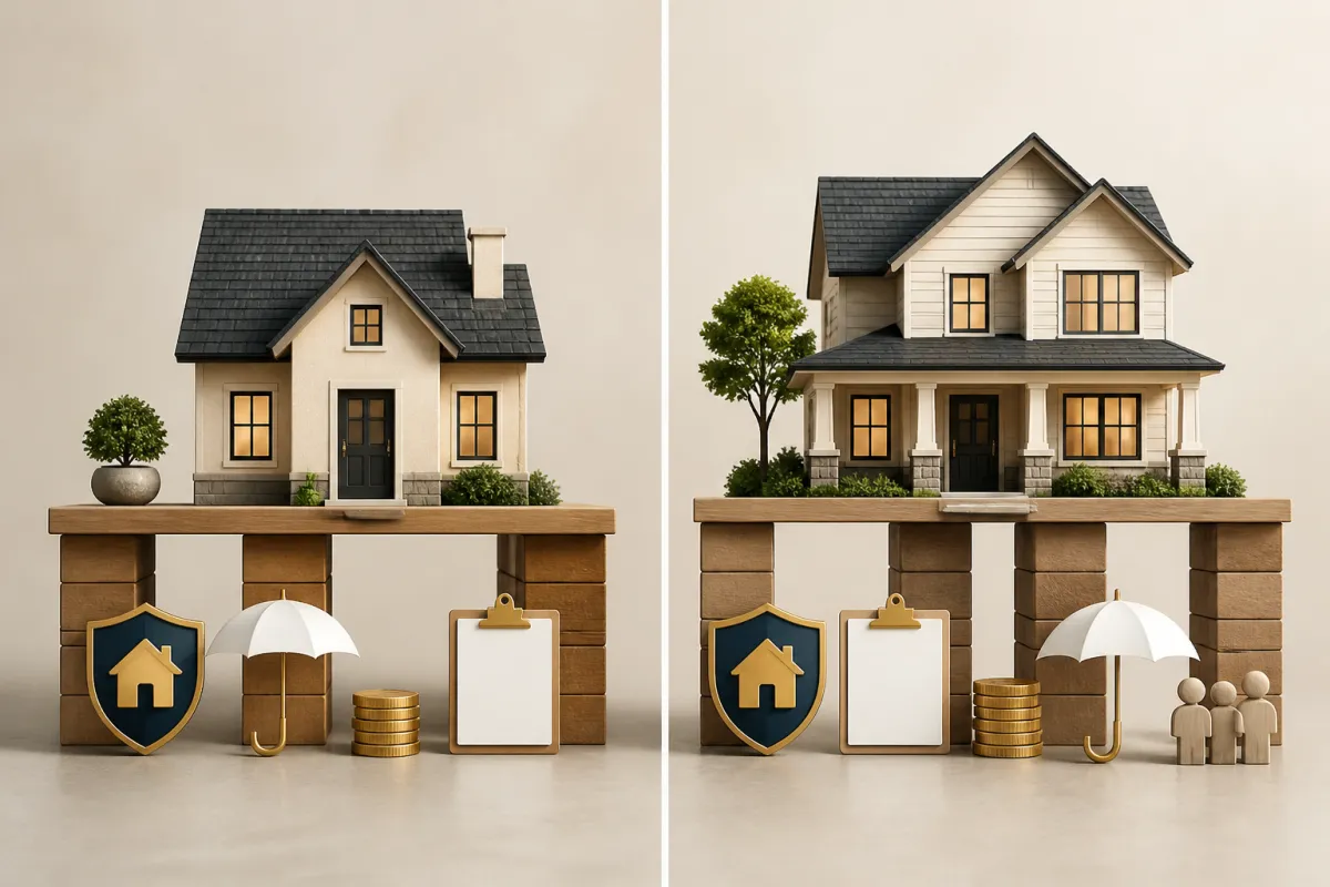 Editorial split comparison illustrating 15-Year vs. 30-Year Mortgage in Florida: What to Compare.
