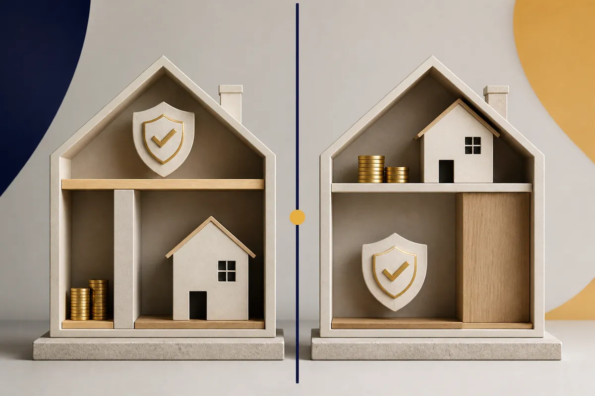 Editorial split comparison illustrating Lender-Paid vs. Borrower-Paid PMI in Florida: Cost Comparison.