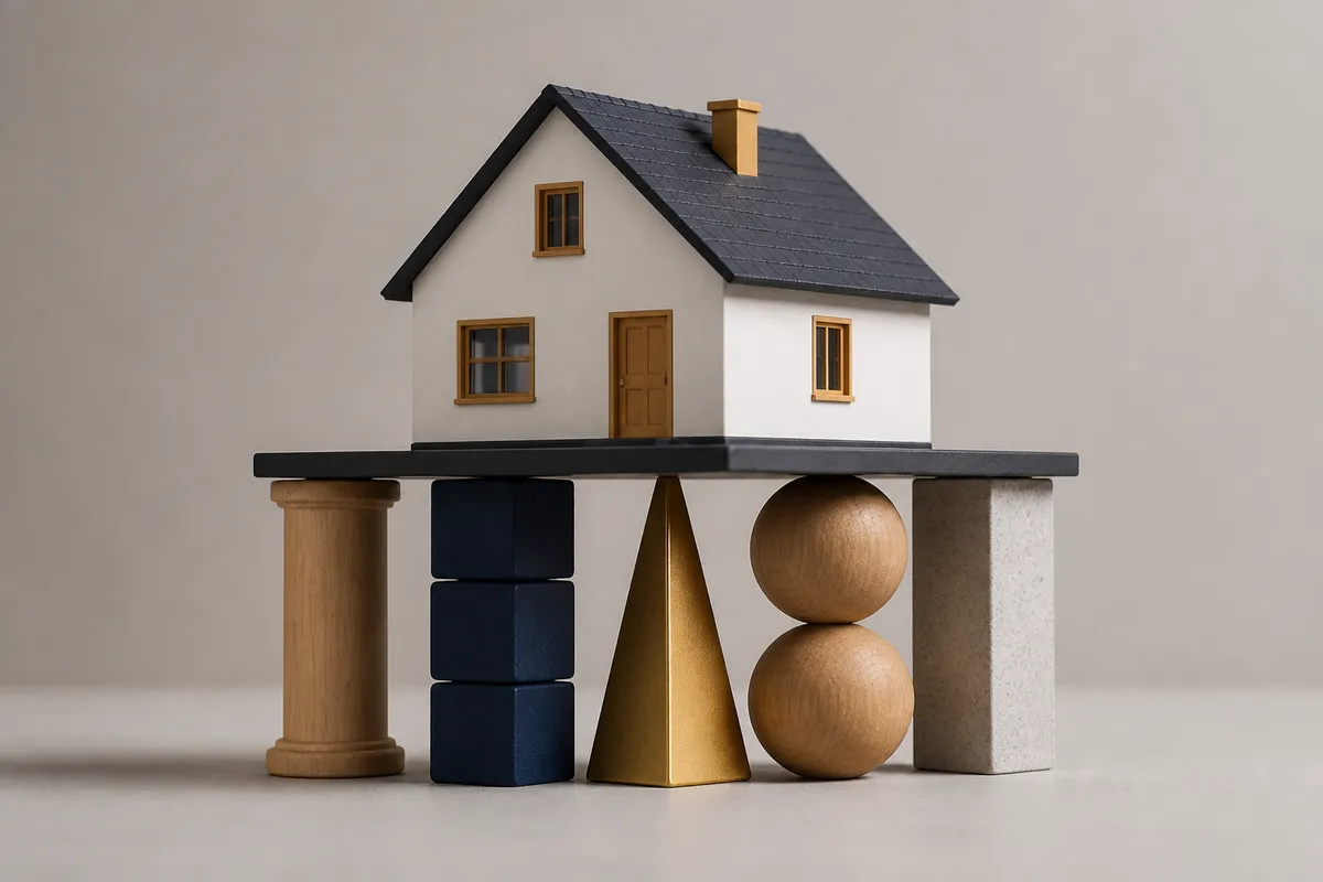 Editorial restrained 3d illustrating How Real Estate Agents Qualify for a Mortgage With Commission Income.