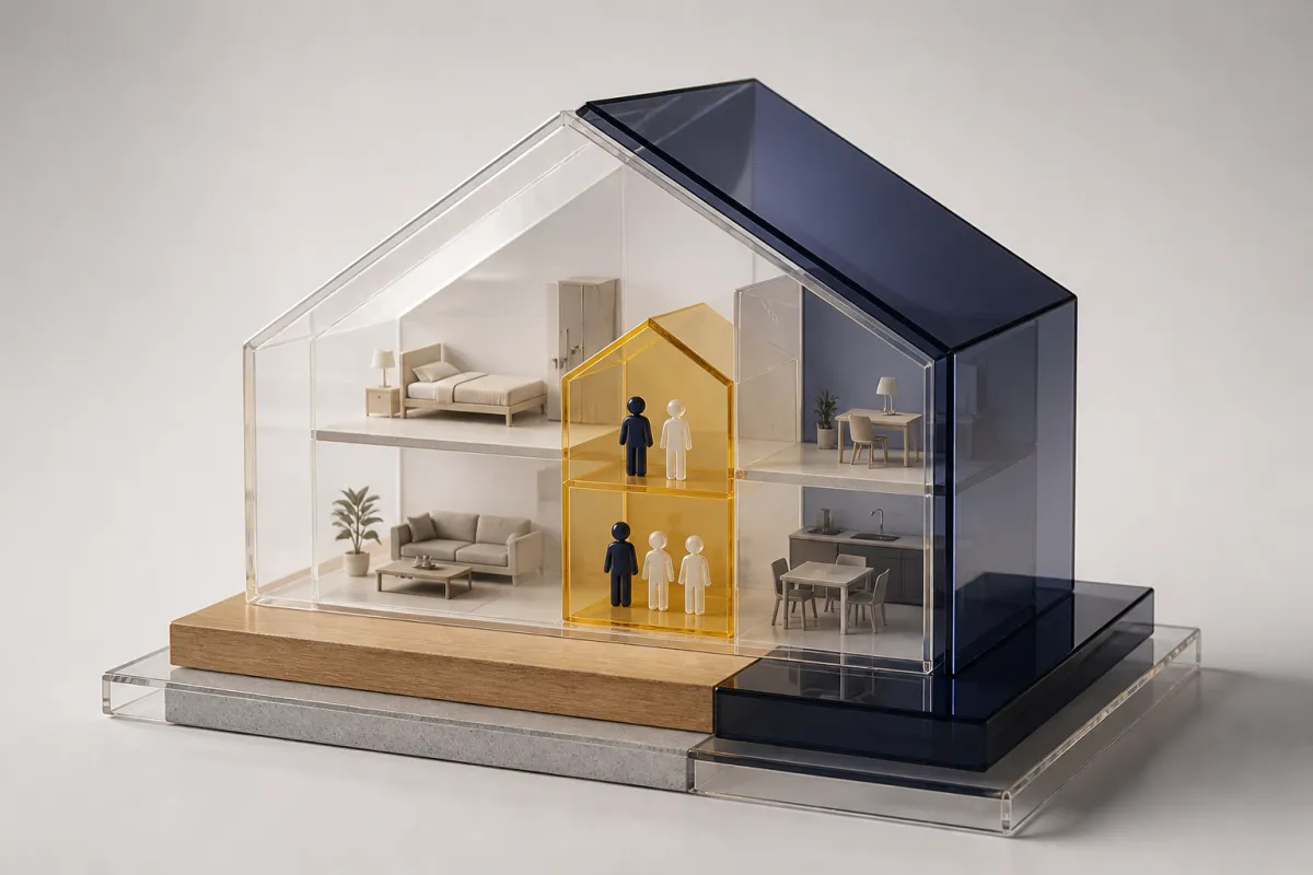 Editorial restrained 3d illustrating Florida Co-Signer vs. Co-Borrower: Which May Help You Qualify.