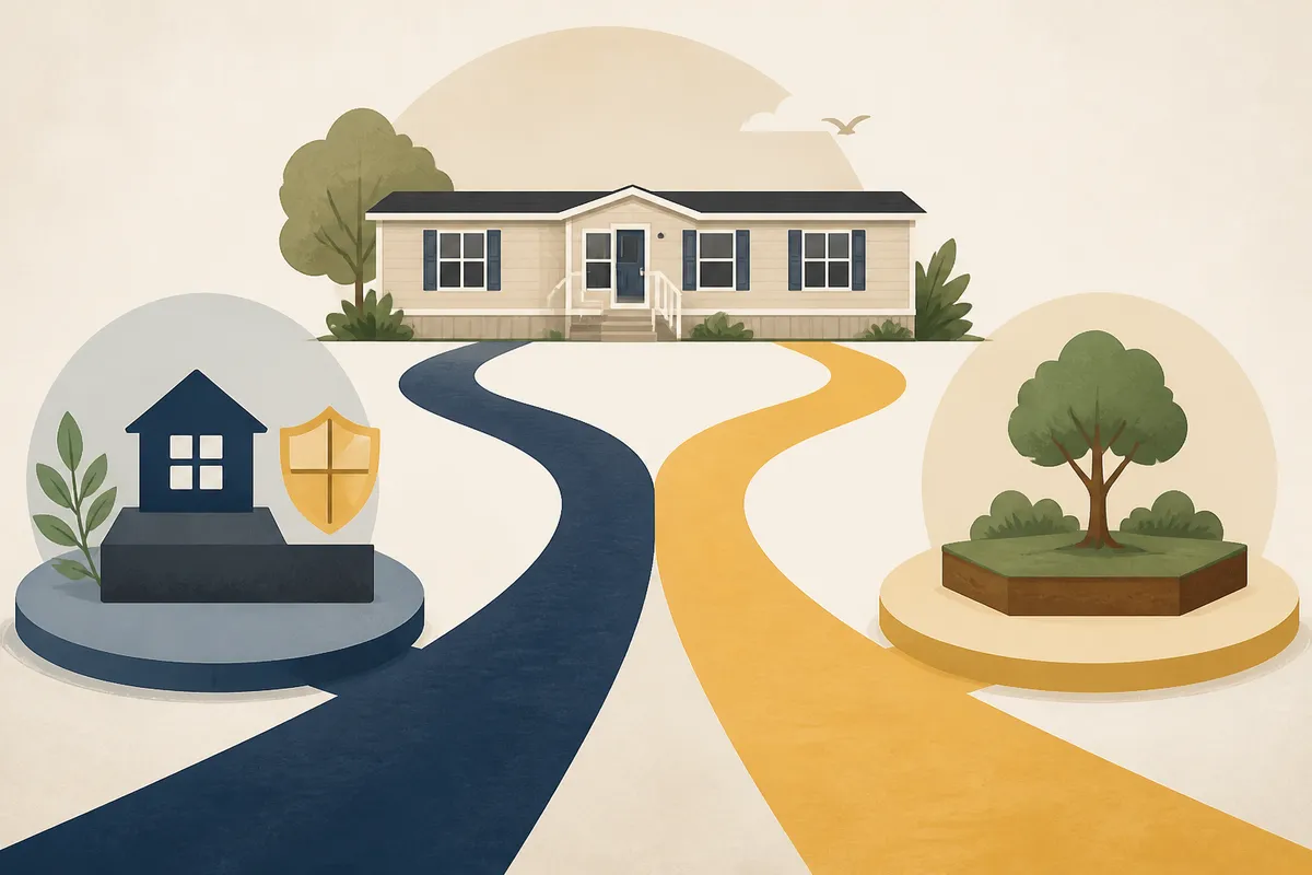 Editorial editorial illustration illustrating Can You Refinance a Manufactured Home in Florida.