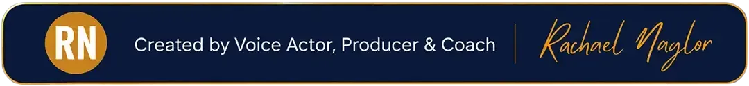 Rachael Naylor voice actor, producer and coach signature badge logo