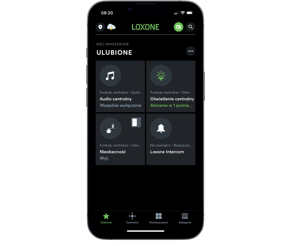 Aplikacja Smart Home Loxone