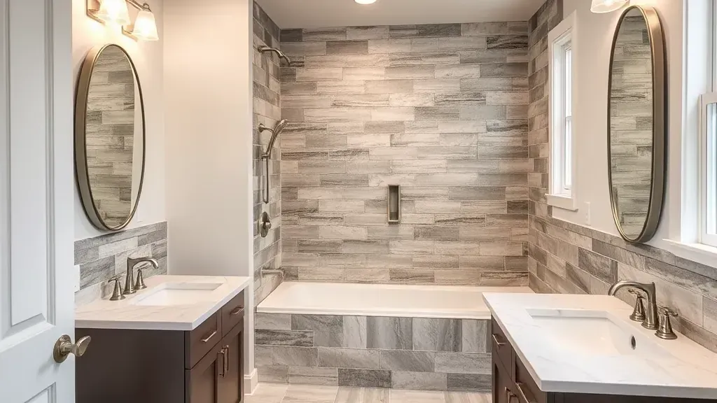 Bathroom tile installation showcasing various designs in Hampstead, NC