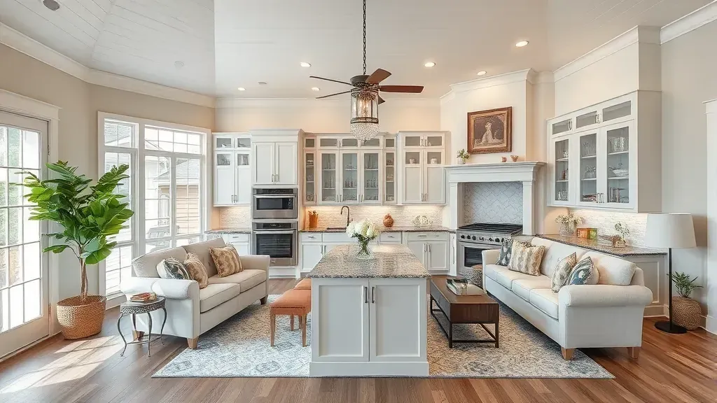 Home Remodeling in Rocky Point Farms, NC showcasing modern kitchen and living space renovation.