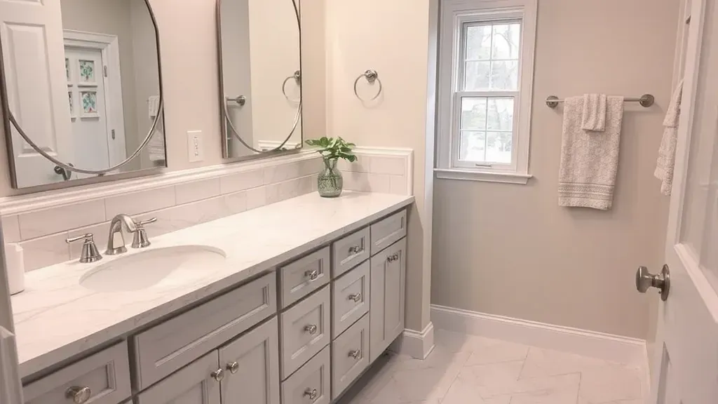 Bathroom countertop replacement projects in Hampstead, NC showcasing modern designs and materials.