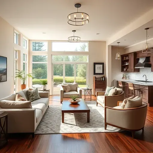 Completed home remodeling in Brunswick Forest NC featuring stylish open-concept living with modern furnishings and elegant decor.