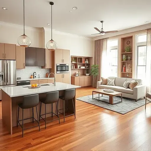 Completed home remodeling project in Ogden NC featuring a modern kitchen and cozy living room with elegant decor.