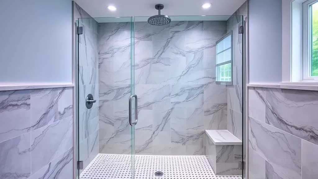 Shower installation projects showcasing modern designs in Hampstead, NC.