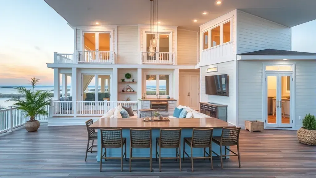 Home Remodeling in Wrightsville Beach, NC with modern kitchen and open floor plan design.