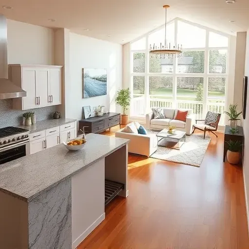 Completed home remodeling in Wilmington NC features modern kitchen, cozy dining area, and inviting living space.