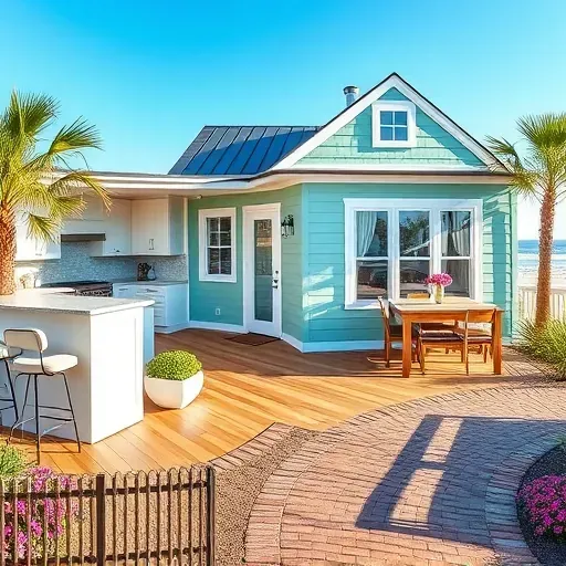 Stunning renovated coastal home in Wilmington Beach NC with modern kitchen, cozy living area, and inviting exterior.