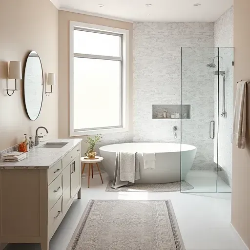 Freshly remodeled bathroom in Hampstead NC featuring modern fixtures, marble vanity, and coastal-inspired decor.
