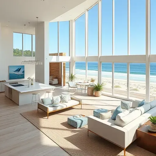 Completed coastal home remodeling in North Topsail Beach with modern design, bright spaces and beach-inspired decor.