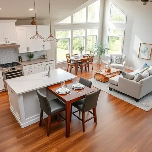 Modern kitchen in Hampstead Plantation with stainless steel appliances, quartz countertops, and custom cabinetry.