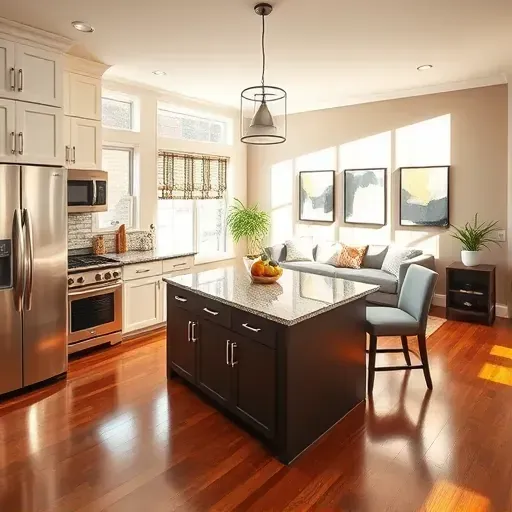 Modern Belville kitchen remodel featuring sleek appliances, granite countertops, and elegant custom cabinetry.