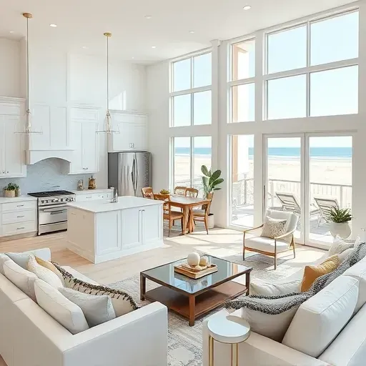 Charming remodeled coastal home in Wrightsville Beach NC, featuring modern open layout and serene outdoor patio.