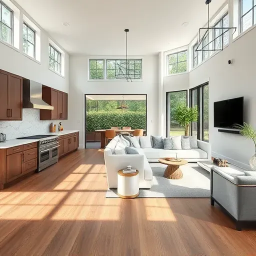 Completed home remodel in Landfall NC featuring a modern open-concept living space with elegant decor and natural light.