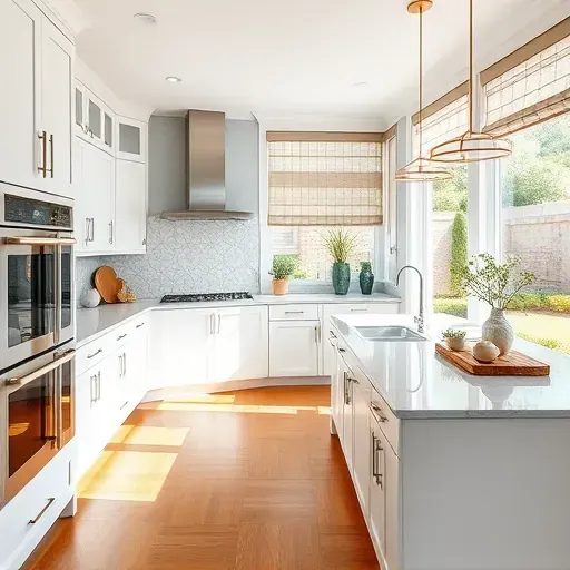 Modern kitchen remodel in Monkey Junction NC with sleek white cabinetry, quartz island, and high-end appliances.