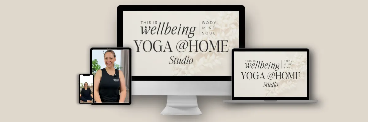 Sheree guiding a yoga practice from the Yoga @Home Studio