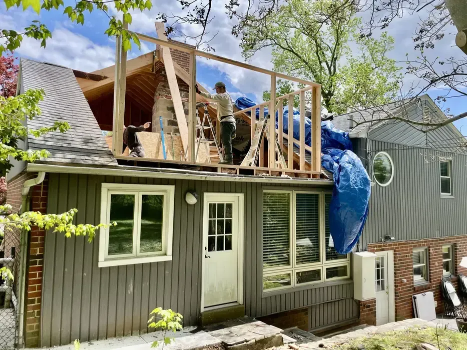 Home addition construction in progress