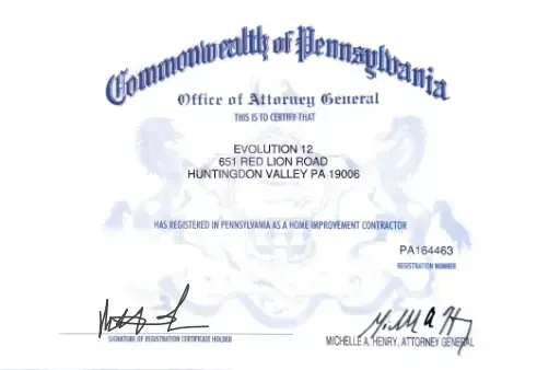 Evolution 12 - PA state licensed contractor