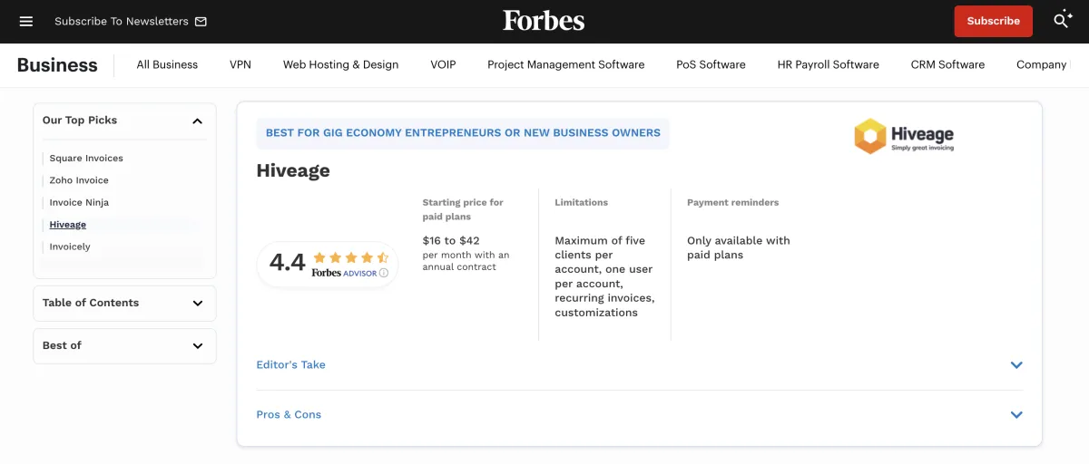Hiveage Featured On Forbes