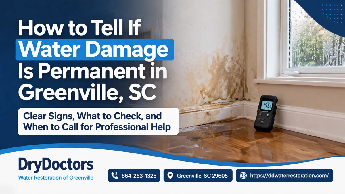 How to Tell If Water Damage Is Permanent in Greenville, SC blog image by DryDoctors Water Restoration of Greenville South Carolina