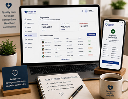 Healthcare website secure payment page for patient balances
