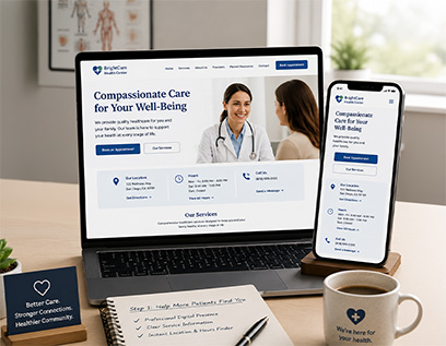 Healthcare website service information page for medical practice