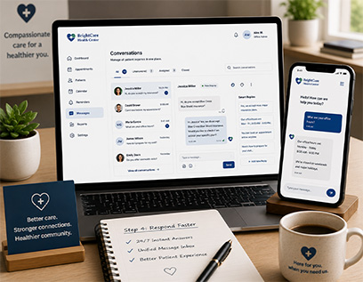 Healthcare website unified patient inquiry inbox