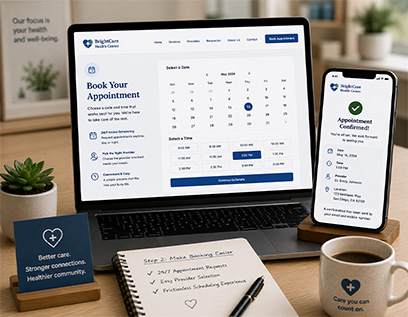 Healthcare website online appointment request page