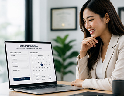 Professional services website online consultation booking form