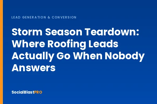 Storm Season Teardown: Where Roofing Leads Actually Go When Nobody Answers