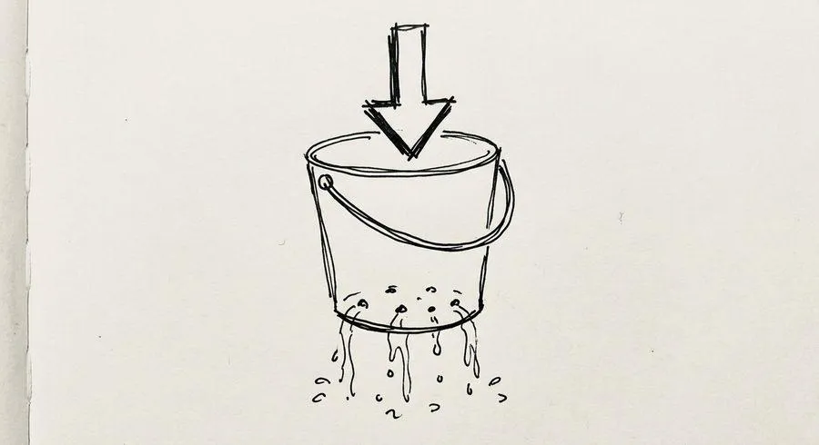 The bucket with holes