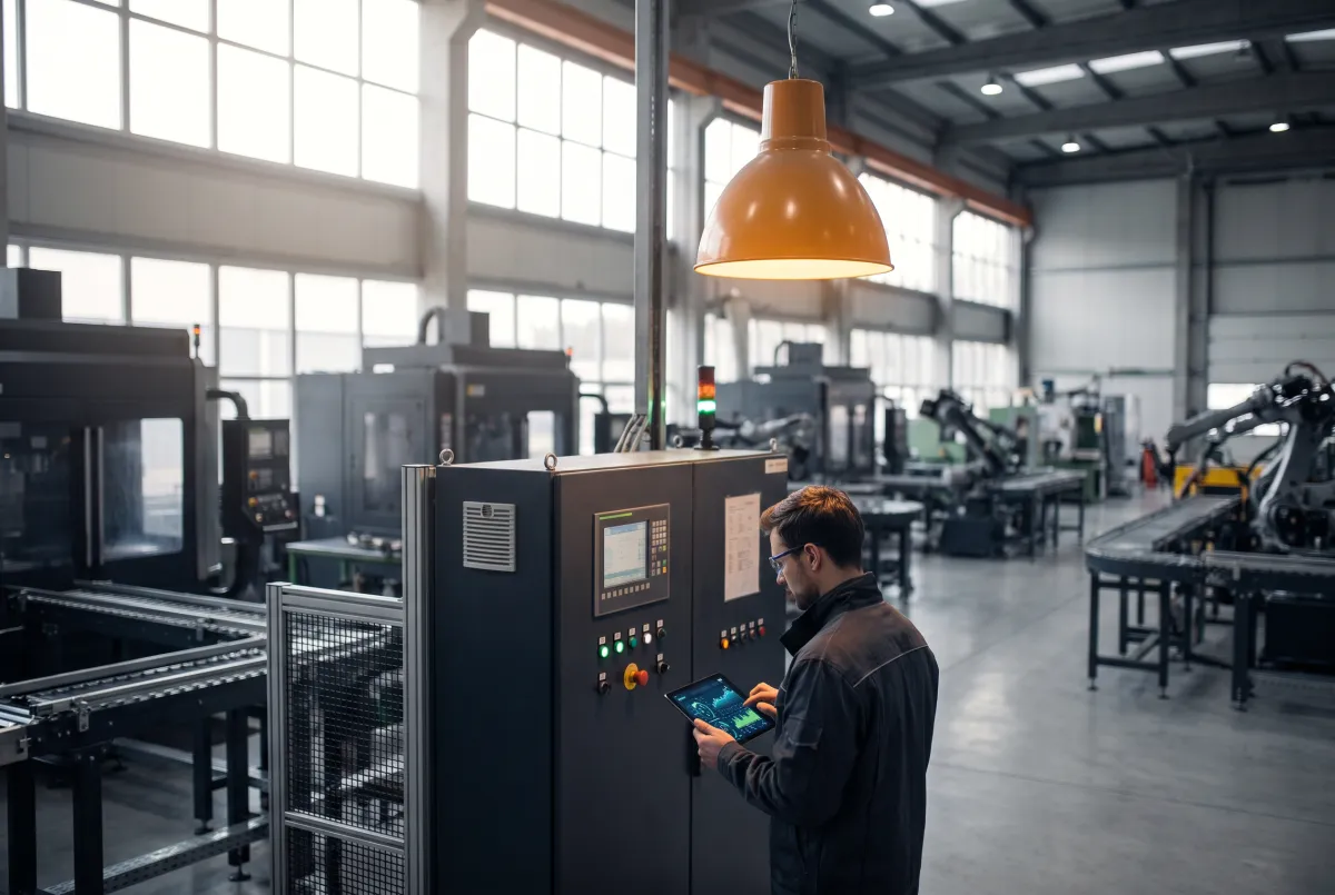 Manufacturing plant floor representing Delvetek's managed IT and cybersecurity for manufacturers