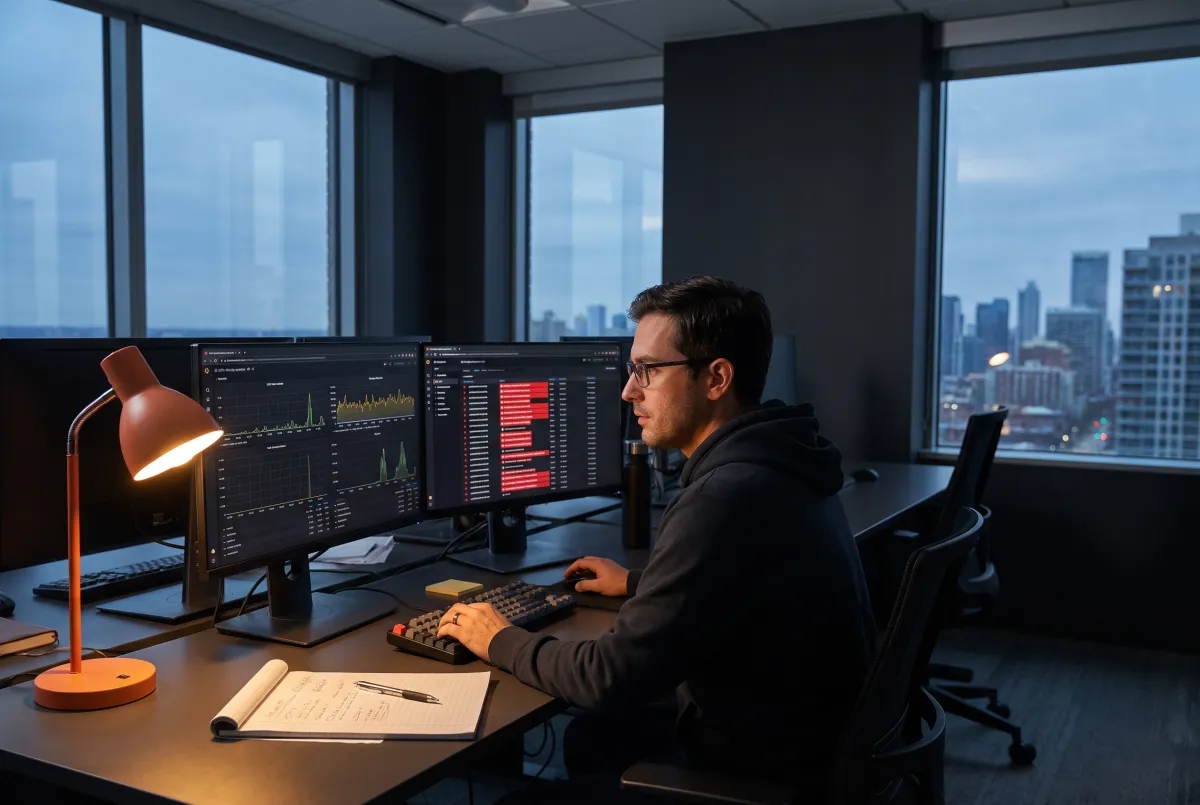 IT analyst conducting vulnerability management representing Delvetek's cybersecurity services