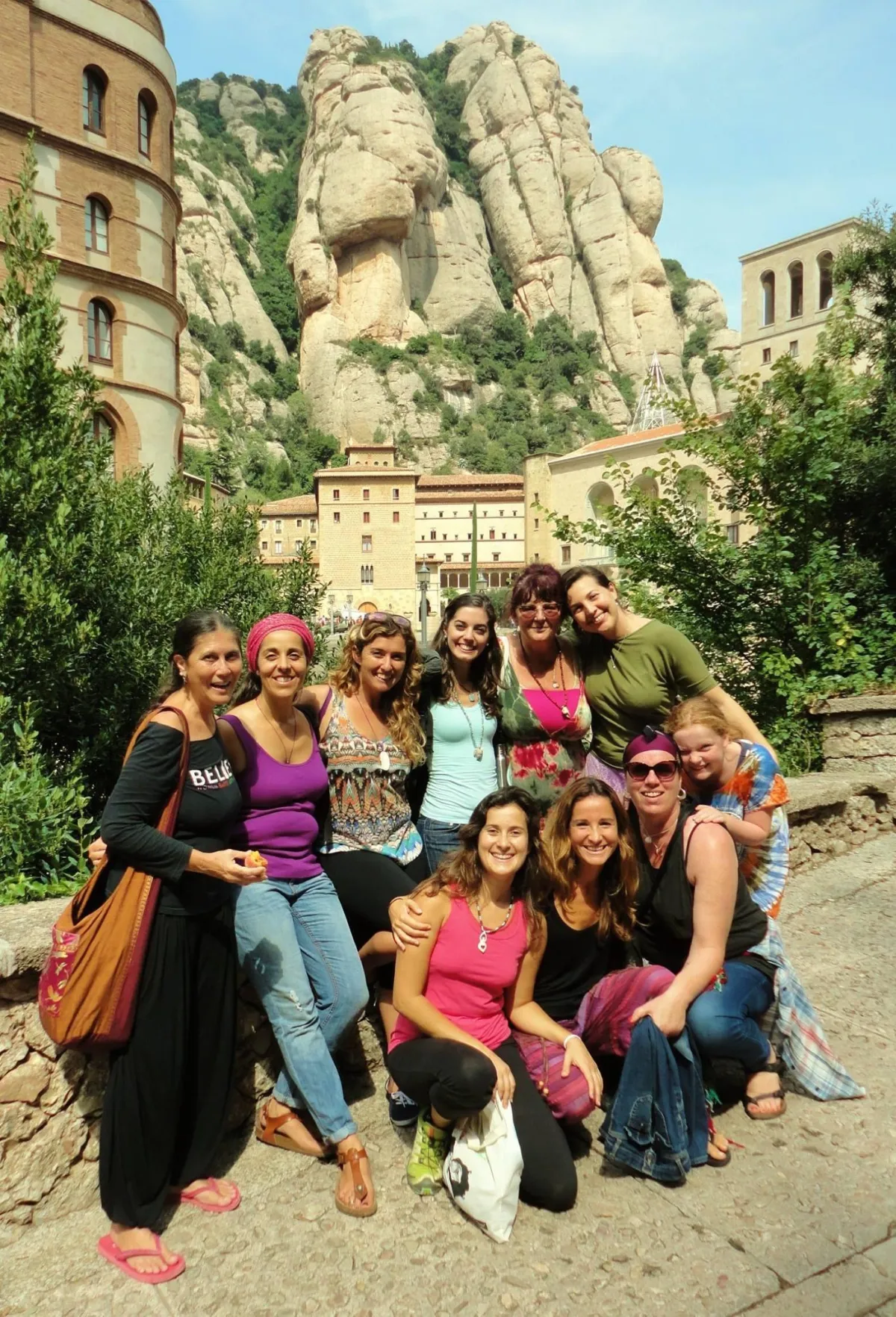 Group photo of women during a circle retreat to Spain